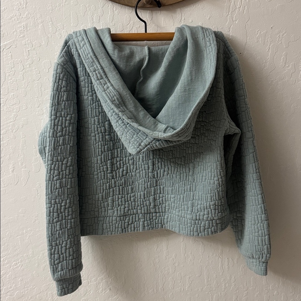 World Market Blue Cotton Blend Quilted Cropped Cardigan Jacket Sweater OS - Picture 7 of 7